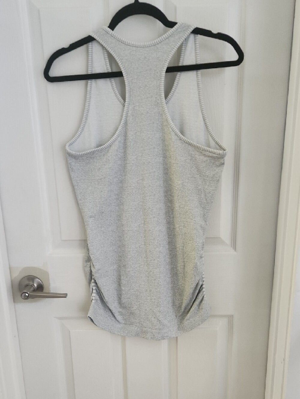 Athleta Seamless Light Gray Racerback Tank with Side Ruching - Picture 5 of 6